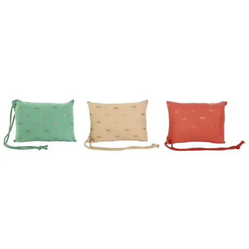 Almofada Home ESPRIT Verde Bege Coral 30 x 10 x 20 cm (3 Unidades)