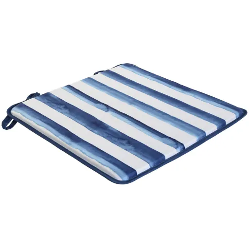 Almofada para Cadeiras Home ESPRIT Azul Branco 38 x 38 x 2 cm