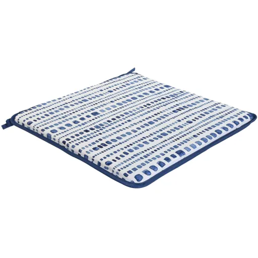 Almofada para Cadeiras Home ESPRIT Azul Branco 38 x 38 x 2 cm