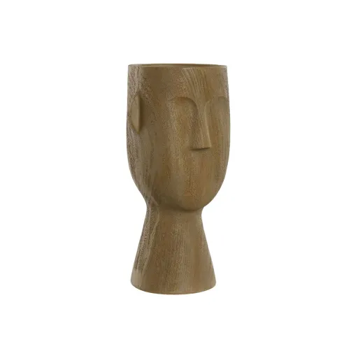 Vaso Home ESPRIT Castanho Resina Face 15 x 15 x 31 cm