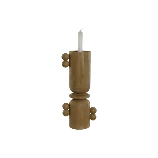 Candelabro Home ESPRIT Castanho Resina Madeira 15 x 9,5 x 35 cm