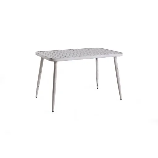 Mesa de Jantar Home ESPRIT Branco Alumínio 120 x 75 x 75 cm