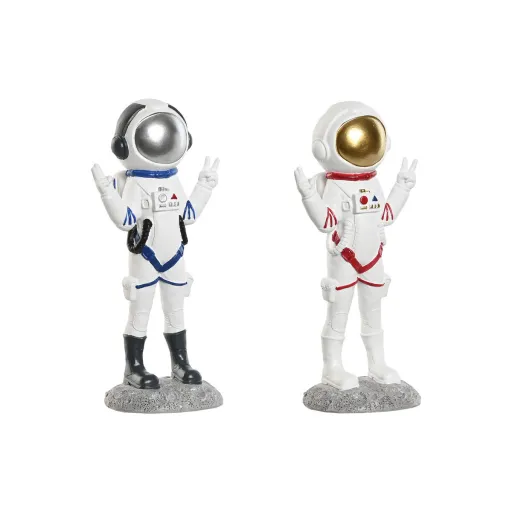 Figura Decorativa Home ESPRIT Azul Branco Vermelho Mulher Astronauta 9 x 7 x 20 cm (2 Unidades)