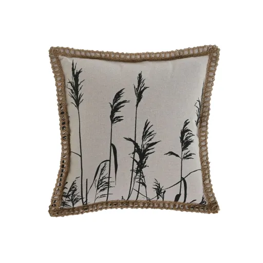 Almofada Home ESPRIT Preto Bege Franjas Boho 45 x 45 cm