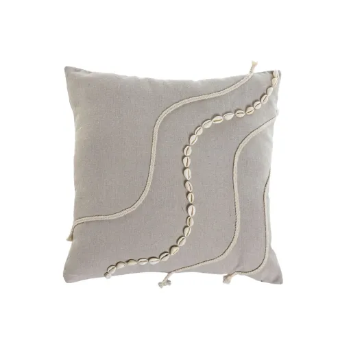 Almofada Home ESPRIT Branco Bege Boho 45 x 45 cm