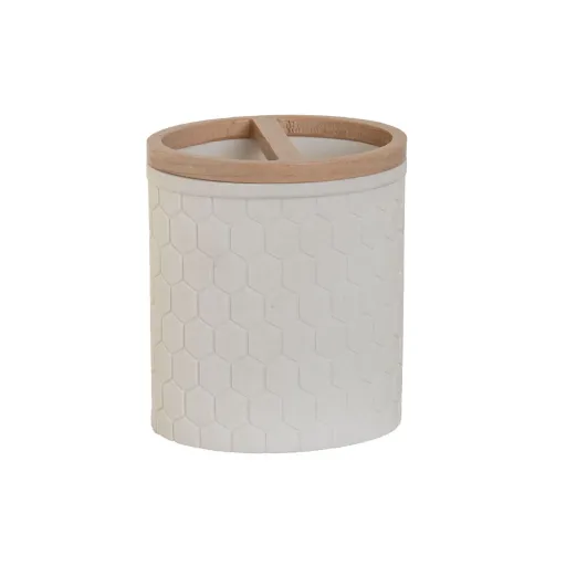 Copo Home ESPRIT Branco Natural Resina Bambu 9,5 x 7 x 11 cm