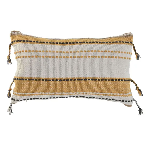 Almofada Home ESPRIT Bege Mostarda Boho 50 x 30 cm