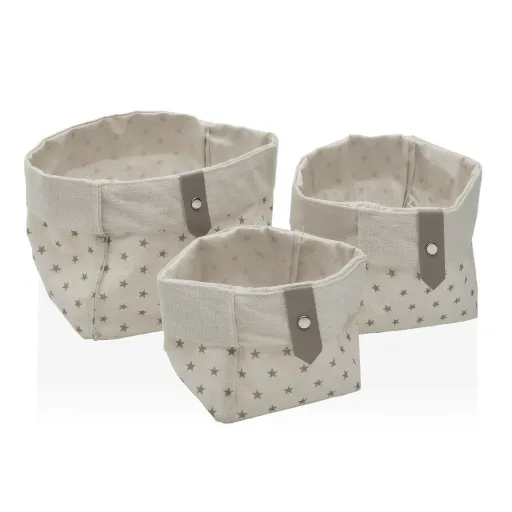 Conjunto de Cestas Versa Estrelas Poliéster 14 x 14 x 14 cm Têxtil