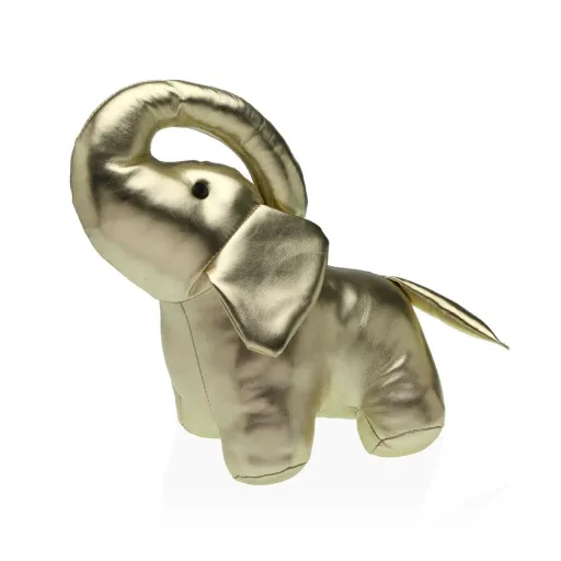 Fixador de Portas Versa Dourado Elefante Têxtil 16 x 29 x 25 cm