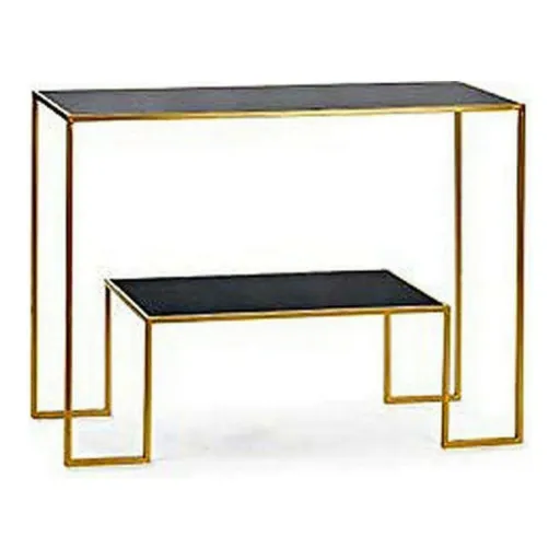 Hall de Entrada BIG-S3605005 Preto Dourado Metal Cristal