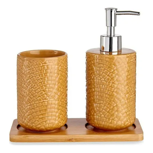 Conjunto de Banho Pleinen Cerâmica Bambu Camel (3 pcs)