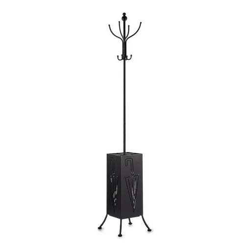 Bengaleiro Suporte de Guarda-Chuva Preto Metal (34 x 188 x 34 cm)