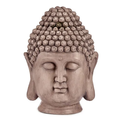 Figura Decorativa para Jardim Buda Cabeça Cinzento Poliresina (31,5 x 50,5 x 35 cm)