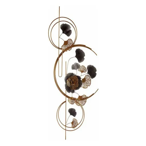 Decoração Suspensa Bloemen Mural Dourado Metal Cobre (60 x 150 x 7,5 cm)