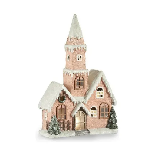 Figura Decorativa Casa Natal Leve LED Cor de Rosa Branco Castanho Verde Magnésio 21 x 77 x 48 cm