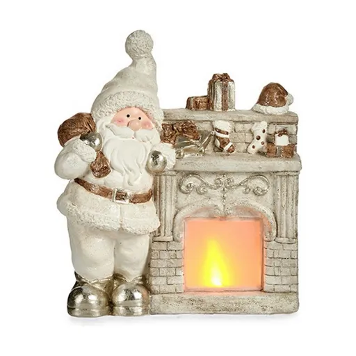 Figura Decorativa Pai Natal Leve LED 16 x 44 x 35 cm Branco Poliresina