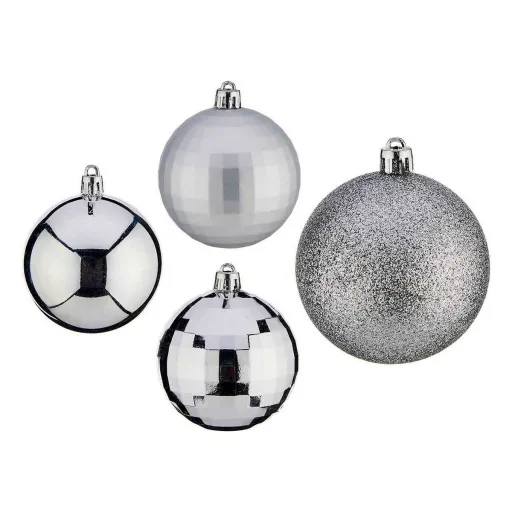 Bolas de Natal Ø 7 cm 50 Unidades PVC Prateado