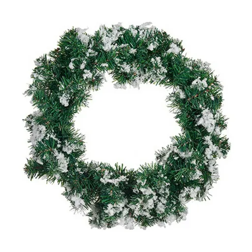 Coroa de Natal Flocos de Neve Branco Verde