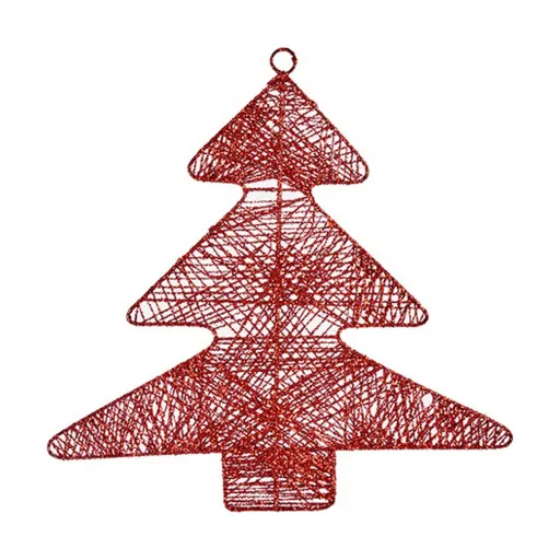 Adorno Natalício Vermelho Metal Árvore de Natal 36,7 x 0,2 x 37,5 cm