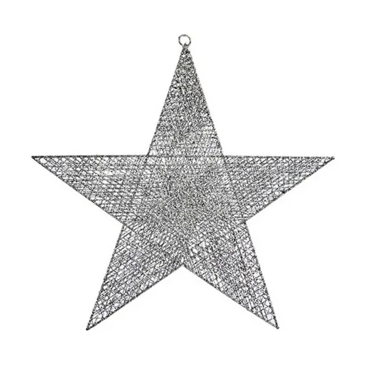 Adorno Natalício Prateado Estrela 50 x 51,5 x 0,5 cm Metal