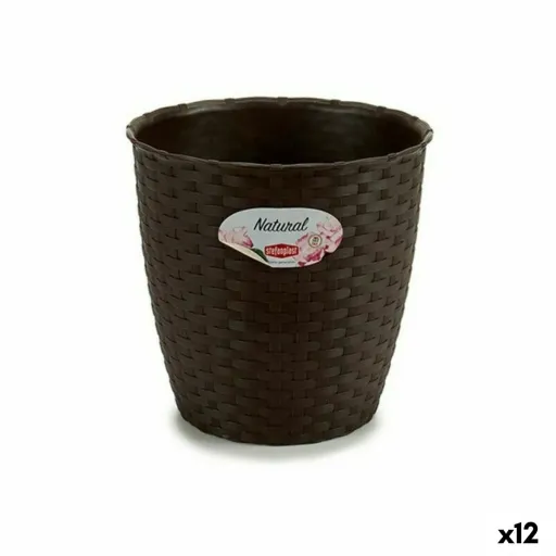 Vaso Stefanplast Plástico Chocolate 19 x 17,5 x 19 cm (12 Unidades)