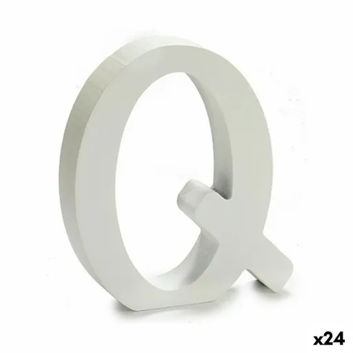 Letra Q Madeira Branco (2 x 16 x 14,5 cm) (24 Unidades)