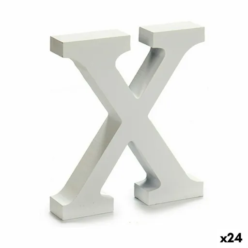 Letra X Madeira Branco (2 x 16 x 14,5 cm) (24 Unidades)