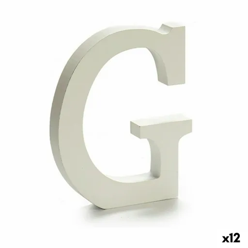 Letra G Madeira Branco (1,8 x 21 x 17 cm) (12 Unidades)