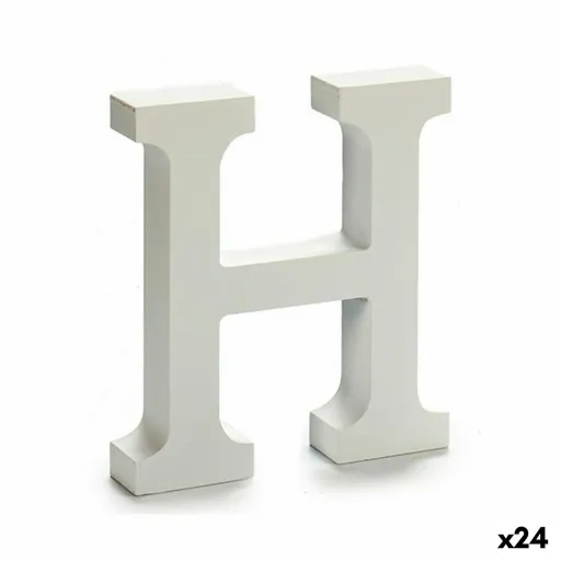 Letra H Madeira Branco (2 x 16 x 14,5 cm) (24 Unidades)