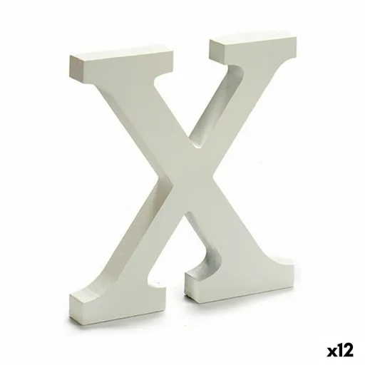 Letra X Madeira Branco (1,8 x 21 x 17 cm) (12 Unidades)