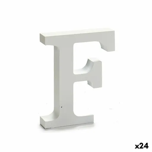 Letra F Madeira Branco (2 x 16 x 14,5 cm) (24 Unidades)