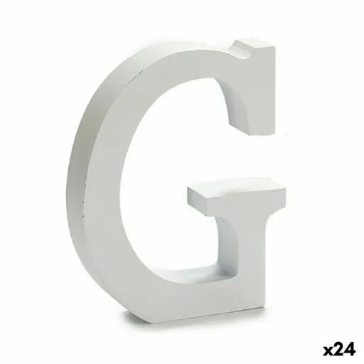 Letra G Madeira Branco (2 x 16 x 14,5 cm) (24 Unidades)