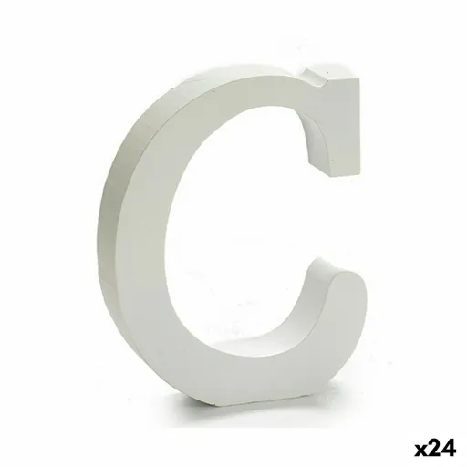 Letra C (24 Unidades) Branco Madeira 2 x 11 cm