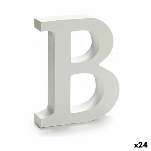 Letra B Madeira Branco (2 x 16 x 14,5 cm) (24 Unidades)