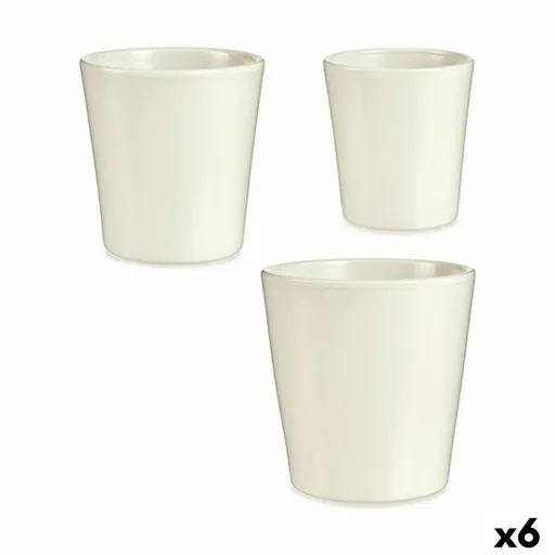 Conjunto de Vasos Branco Argila (6 Unidades)