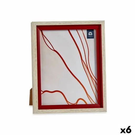 Moldura de Fotos Cristal Vermelho Madeira Castanho Plástico (24 x 2 x 29 cm) (6 Unidades)