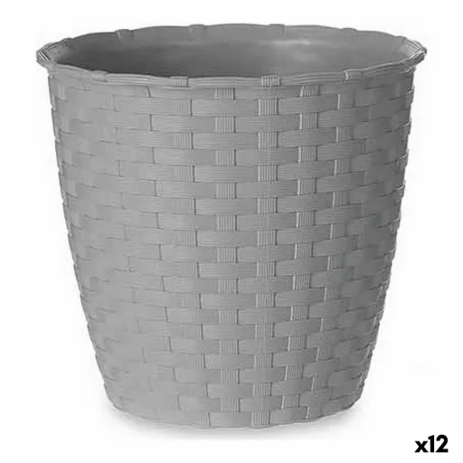 Vaso Stefanplast Cinzento Plástico 14 x 13 x 14 cm (12 Unidades)