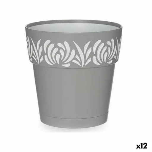 Vaso Autoirrigável Stefanplast Gaia Cinzento 15 x 15 x 15 cm Branco Plástico (12 Unidades)