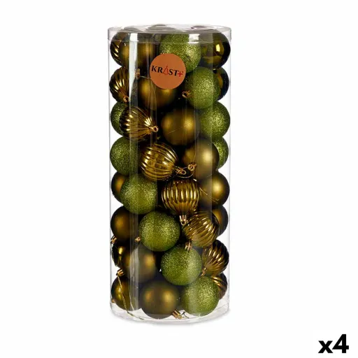 Conjunto de Bolas de Natal Verde Plástico (4 Unidades)