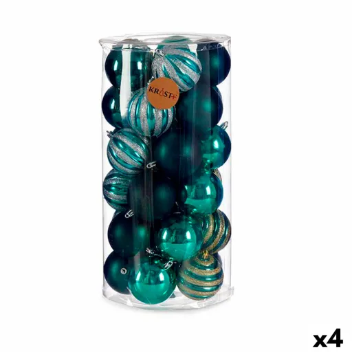 Conjunto de Bolas de Natal Azul PVC 8 x 9 x 8 cm (4 Unidades)