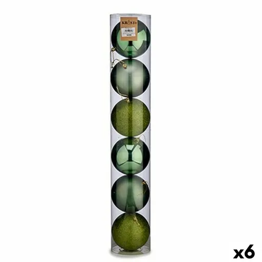 Conjunto de Bolas de Natal 6 Peças Verde Plástico Ø 12 cm (6 Unidades)