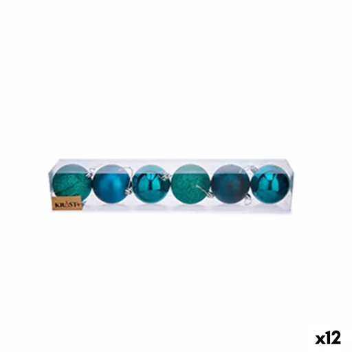 Conjunto de Bolas de Natal Azul Plástico Ø 7 cm (12 Unidades)