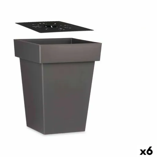 Vaso Autoirrigável Cinzento Plástico (37 x 51 x 37 cm) (6 Unidades)