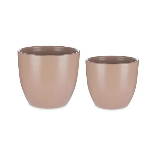 Conjunto de Vasos Ø 22 cm Ø 28 cm 2 Peças Bege Argila