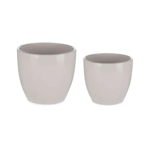 Conjunto de Vasos Ø 22 cm Ø 28 cm 2 Peças Cinzento Argila