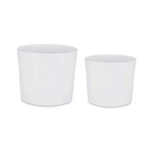 Conjunto de Vasos Ø 22 cm Ø 27 cm 2 Peças Branco Argila