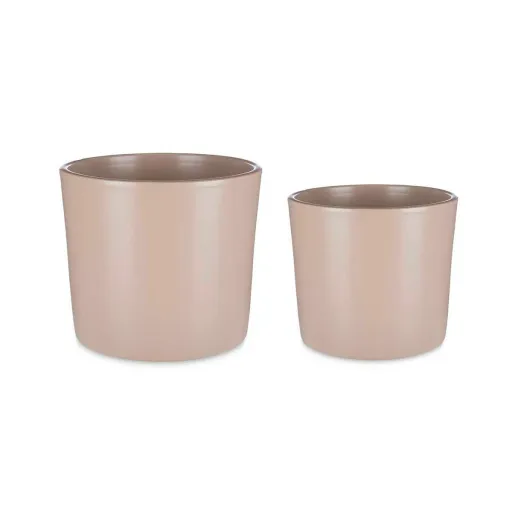 Conjunto de Vasos Ø 22 cm Ø 27 cm 2 Peças Bege Argila