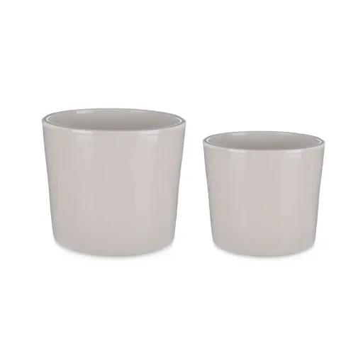 Conjunto de Vasos Ø 22 cm Ø 27 cm 2 Peças Cinzento Argila