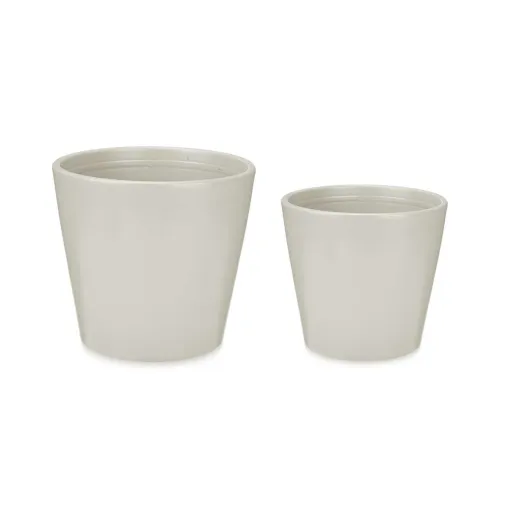 Conjunto de Vasos 2 Peças Ø 22 cm Ø 28 cm Cinzento Argila