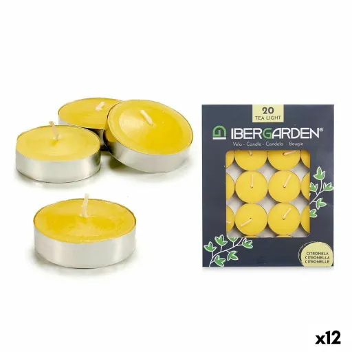 Conjunto de Velas Citronela Amarelo (12 Unidades)